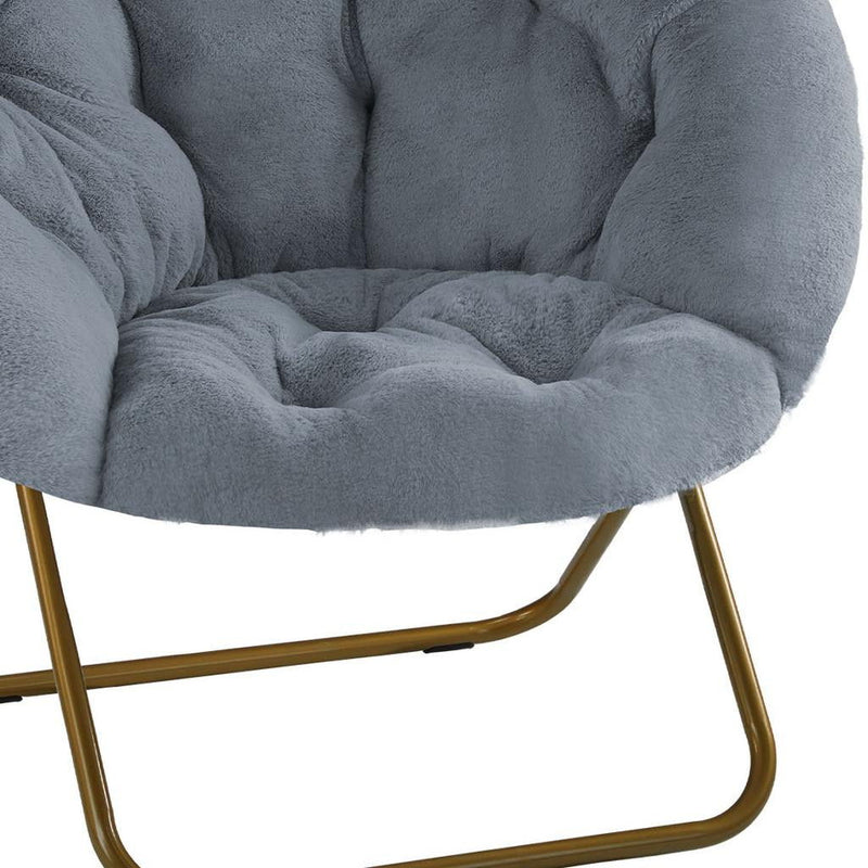 Tufted Lounge Chair - Brown / Dark Gray
