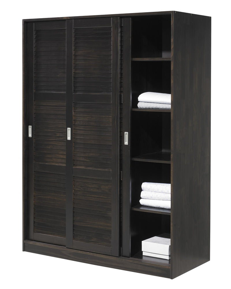 Solid Wood Three Door Combo Dresser (765047) - Dark Brown