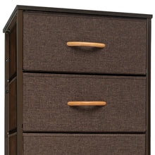 Load image into Gallery viewer, Steel And Fabric Six Drawer Chest - Brown
