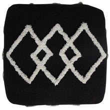 Load image into Gallery viewer, Square Cotton Ottoman - Black

