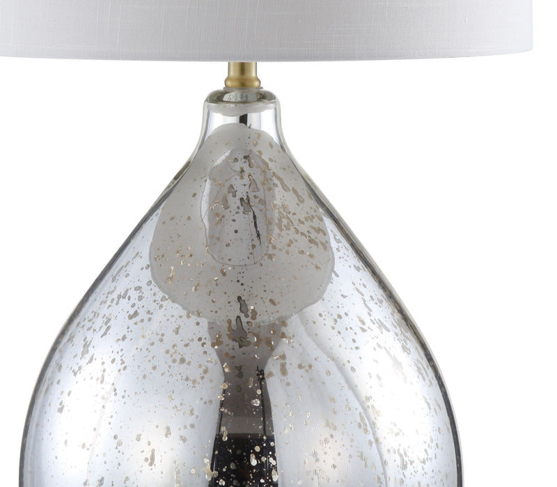 Novelty Table Lamp With Globe Shade - Silver