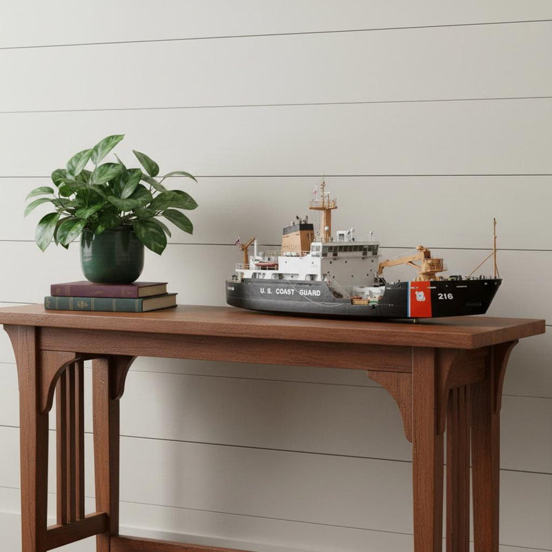 Hand Painted Model Boat (624443) - Black / White