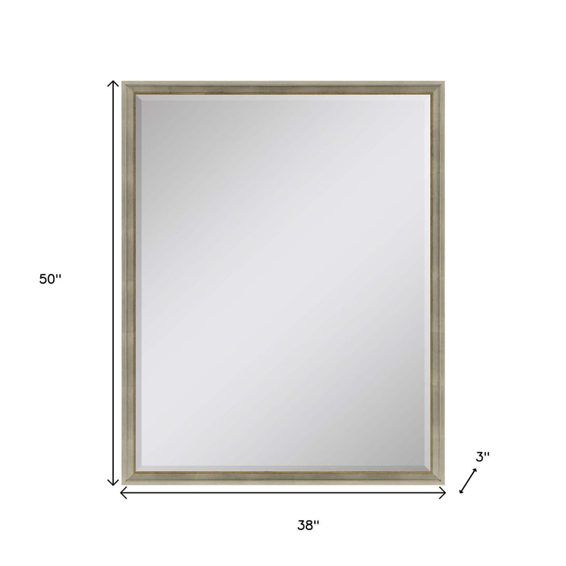 50" Wood Accent Mirror - Silver