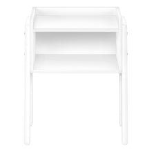 Load image into Gallery viewer, Rectangular Accent Table With White Metal Legs - White
