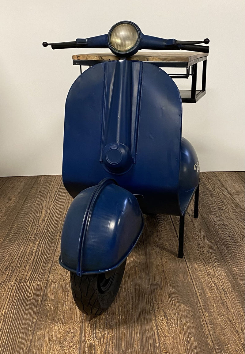 Solid Wood And Iron Kitchen Cart - Blue