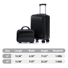 Load image into Gallery viewer, Luggage Set With Cosmetic Case, Combination Lock, Front Opening Design
