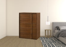 Load image into Gallery viewer, Wood Contemporary Five Drawer Dresser - Walnut Brown
