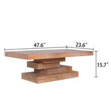 Load image into Gallery viewer, Modern Rustic Coffee Table, Rectangular Center Table For Living Room - Natural Wood Wash / Rustic
