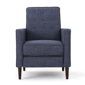 Mid-Century Modern Recliner With Button Tufted Waffle Stitch