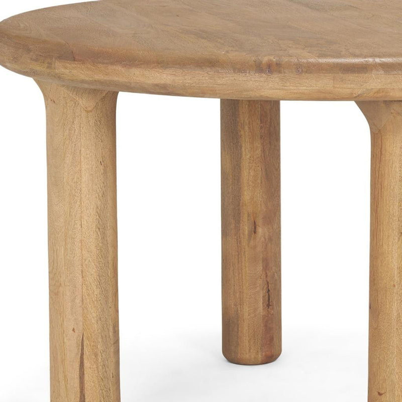 Solid Wood Round Top Dining Table - Brown