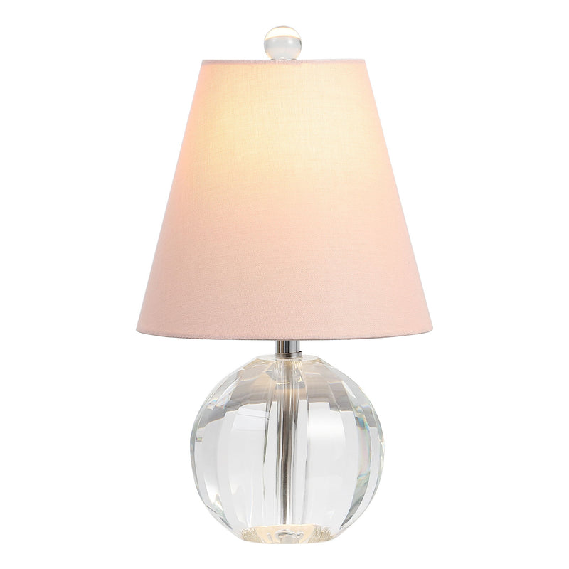 Globe Bedside Lamp With Empire Shade - Beige / Clear