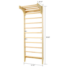 Load image into Gallery viewer, Swedish Ladder, Stall Bars Set For Physical Therapy &amp; Gymnastics - Natural
