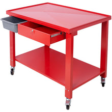 Load image into Gallery viewer, Transmission Teardown Work Station 1 / 2 Ton Capacity Sloping Drain Table Locking Drawer Removable Drain Basin Full-Width Lower Shelf Four 4" Caster Wheels
