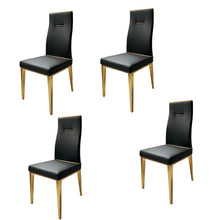 Load image into Gallery viewer, Upholstered Faux Leather Dining Side Chairs (Set of 4) - Black
