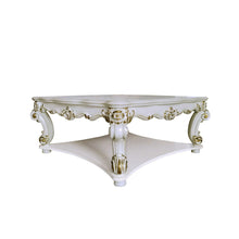 Load image into Gallery viewer, 58" Wood Square Coffee Table With Shelf - Gold And Ivory
