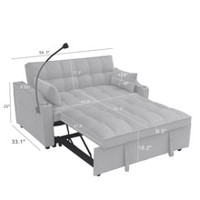 Load image into Gallery viewer, Modern Loveseat Futon Sofa With Pullout Bed, Adjustable Reclining Backrest, Toss Pillows

