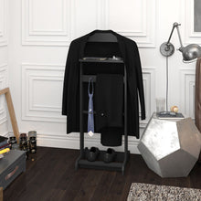 Load image into Gallery viewer, Accent Portable Garment Rack, Clothes Valet Stand With Storage Organizer
