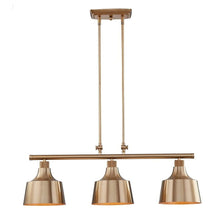 Load image into Gallery viewer, Kitchen Island Three Light Metal Dimmable Chandelier With Shades - Gold
