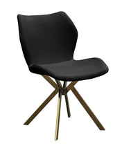 Load image into Gallery viewer, Upholstered Faux Leather Dining Side Chairs (Set of 4) - Black / Gold
