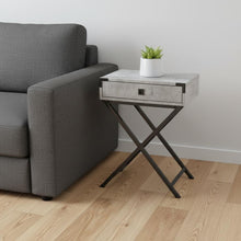 Load image into Gallery viewer, 24" Wood And Metal End Table With Drawer - Black And Gray
