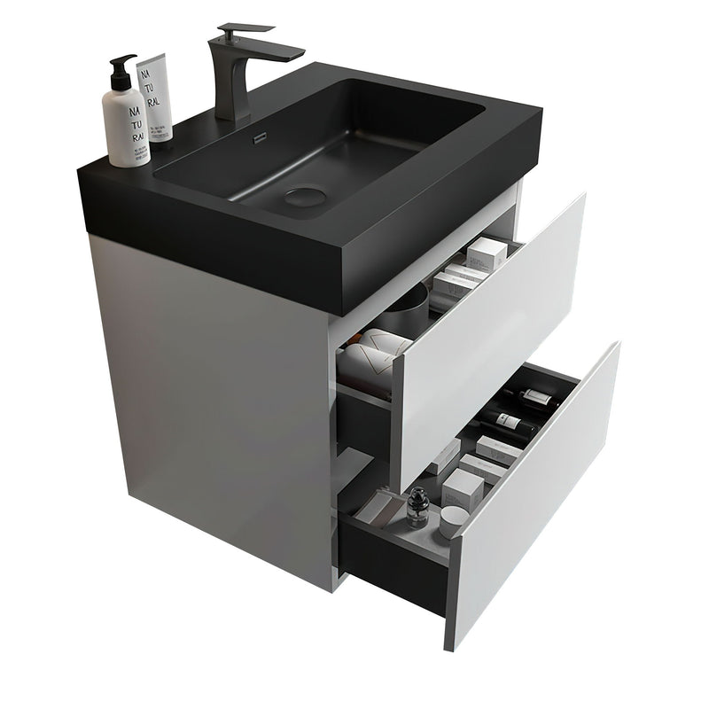 Alice - Bathroom Vanity With Large Storage, Sink, Wall Mounted