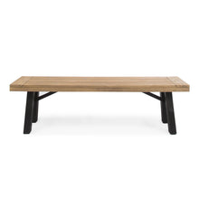 Load image into Gallery viewer, Outdoor Bench With Slat Panel Design And Acacia Wood Frame
