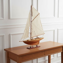 Load image into Gallery viewer, Hand Painted Model Boat Tabletop Sculpture (401995) - Brown
