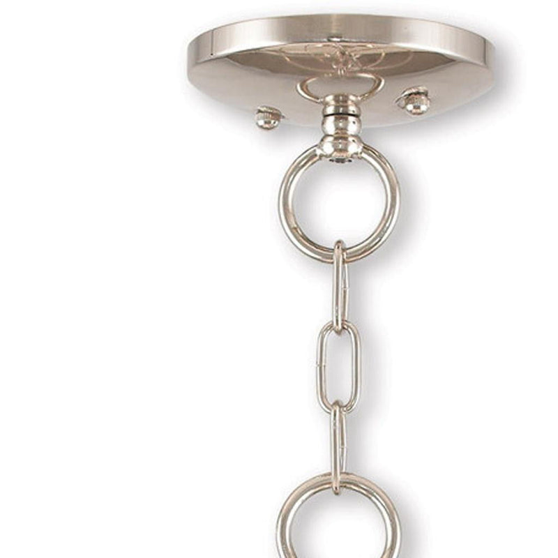 14'' Three-Light Dimmable Chandelier With Shades - Nickel