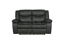 Load image into Gallery viewer, Faux Leather Manual Reclining Love Seat - Gray
