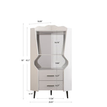 Load image into Gallery viewer, Corner Bar Cabinet With Mirrored Back, 2 Open Shelves &amp; 2 Drawers, High Legs For Easy Cleaning
