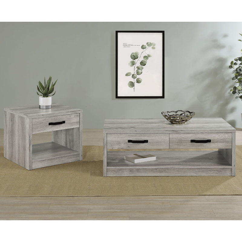 Nuberg - 2 Piece And End Table Set With Storage Drawers - Gray