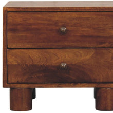 Load image into Gallery viewer, 15" Solid Wood Square Two Drawer Nightstand - Chestnut
