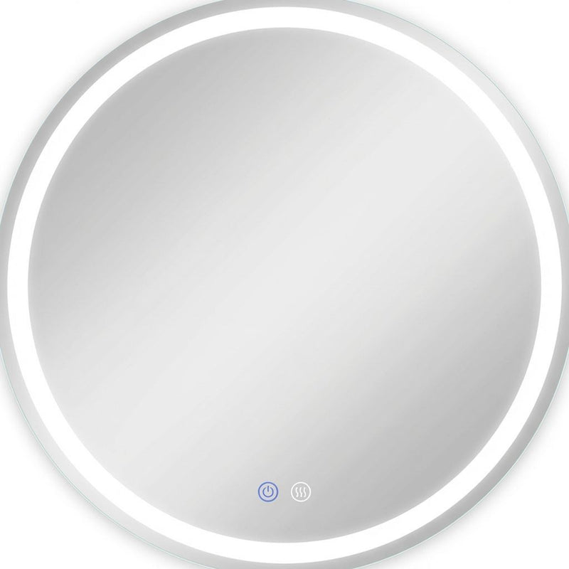 28" Round Frameless Accent Mirror - White