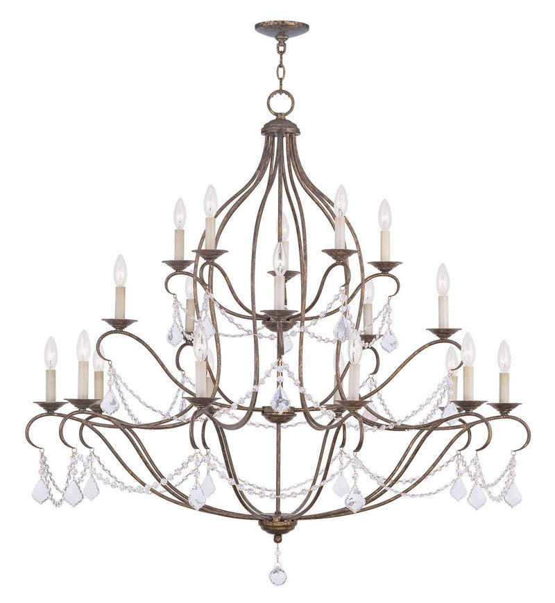 46" Multi Light Metal Dimmable Chandelier With Shades - Bronze