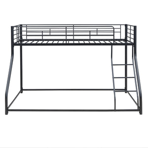 Metal Floor Bunk Bed, Twin XL over Queen, Black