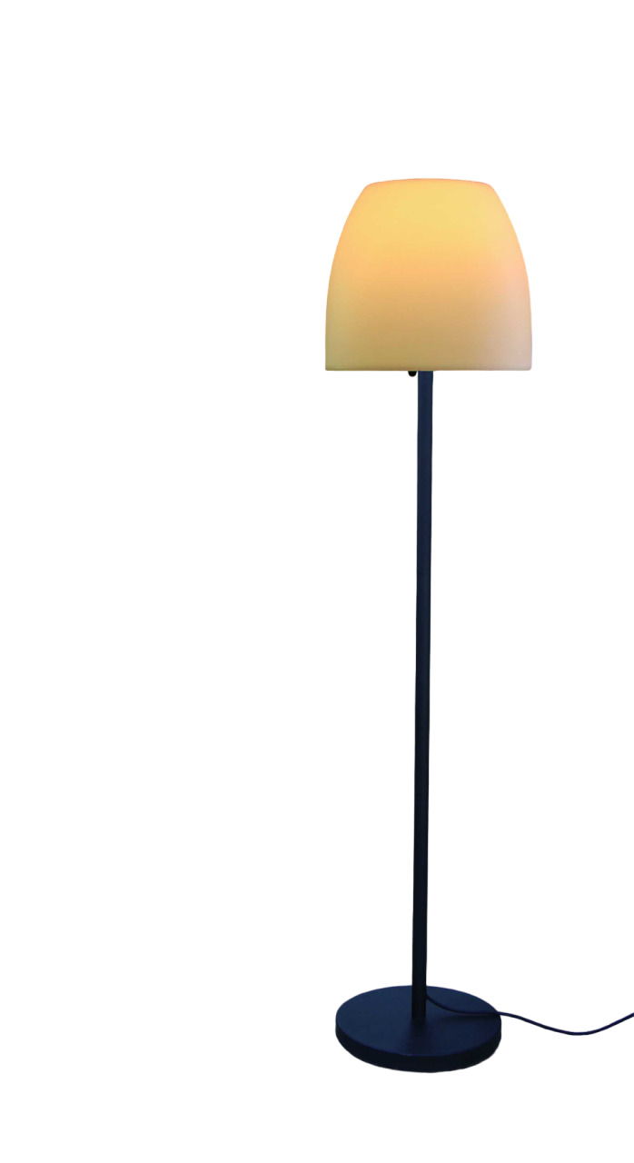 Traditional Shaped Floor Lamp With Bowl Shade - Black / White
