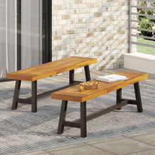 Load image into Gallery viewer, Tranquilizer - Outdoor Acacia Wood Bench With Slat Panel Design
