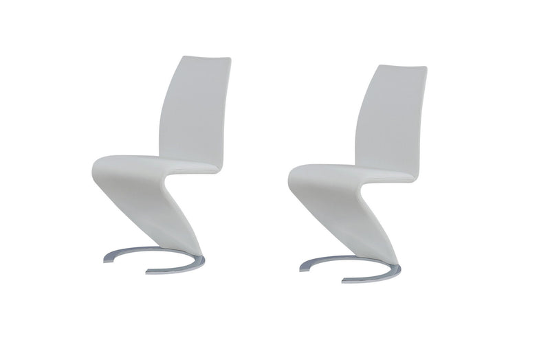 Upholstered Faux Leather Dining Parsons Chairs (Set of 2) - White