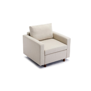 2 Seat Module Sectional Sofa Couch With 1 Ottoman for living room,Seat Cushion and Back Cushion Non-Removable and Non-Washable,Cream