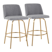 Load image into Gallery viewer, Toriano - Contemporary, Fixed Height Counter Stool With Swivel With Round Footrest (Set of 2)
