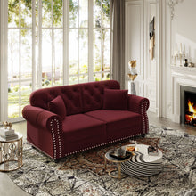 Load image into Gallery viewer, Upholstered Chesterfield Sofa With Nailhead Trim And Rolled Armrests
