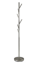 Load image into Gallery viewer, 67" Brushed Steel Coat Tree Rack - Silver
