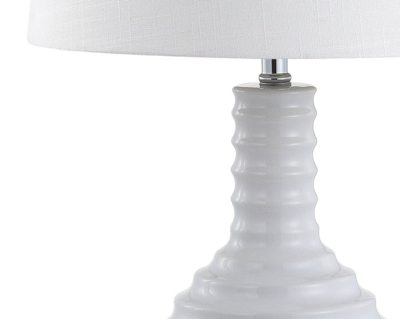 30" Novelty Table Lamp LED With Globe Shade - White