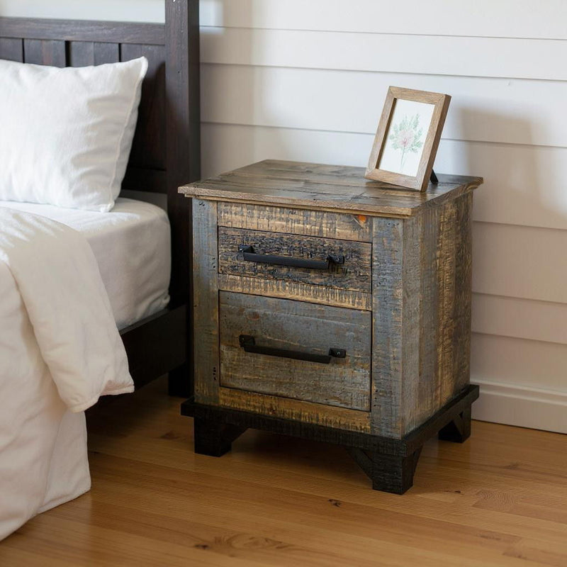 19.8" x 16.3" x 26.5" Two Drawer Nightstand - Brown