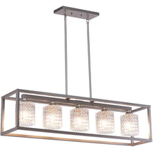 Load image into Gallery viewer, Kitchen Island Five Light Metal Dimmable Chandelier With Shades - Clear
