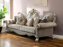 Load image into Gallery viewer, Velvet Sofa And Toss Pillows - Pearl
