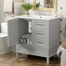 Load image into Gallery viewer, Bathroom Vanity, Modern Bathroom Cabinet With Sink Combo Set, Bathroom Storage Cabinet With A Soft Closing Door And 3 Drawers, Solid Wood Frame
