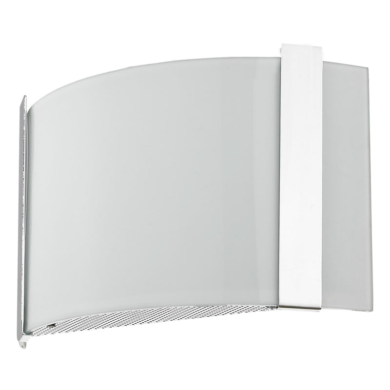 Polished Chrome Wall Sconce With Frosted Glass Shade - White