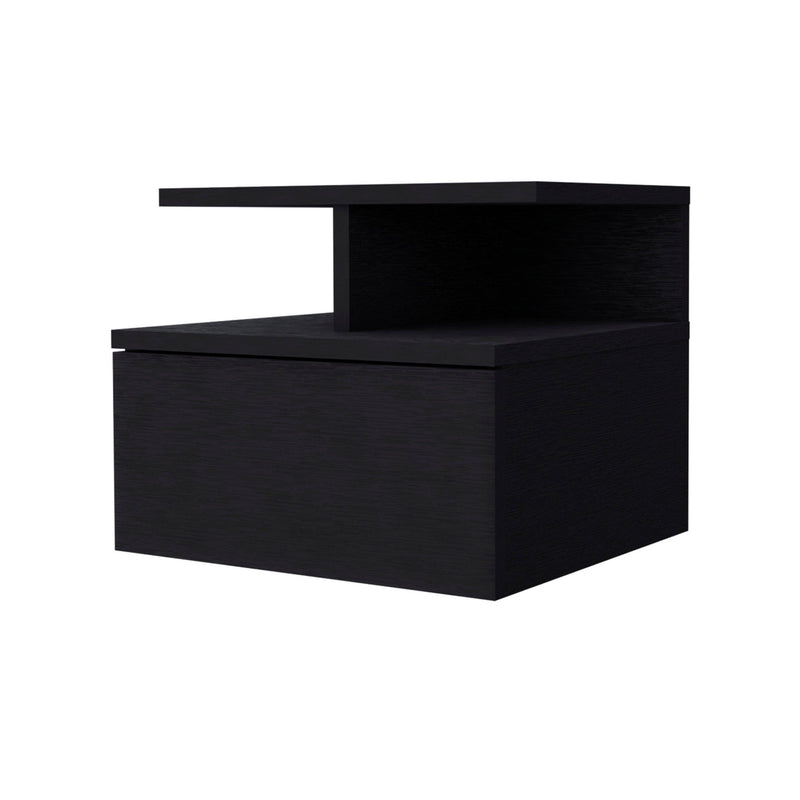 12" One Drawer Nightstand With Integrated Tech - Black