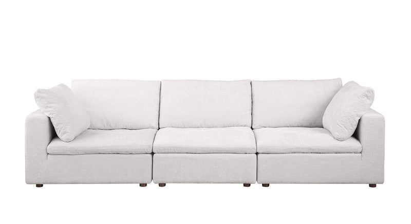 Fabric Reclining Sofa - Pearl